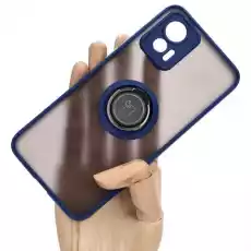 Etui Bizon Case Hybrid Ring do Moto Edge 30 Neo granatowe Telefony i akcesoria Akcesoria telefoniczne Pokrowce i kabury do telefonów