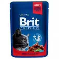 Brit Premium cat adult wołowina groszek karma mokra dla kotów 100 g Dom i ogród Artykuły zoologiczne Koty