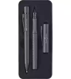 CZARNY ZESTAW PREZENTOWY GRIP 2011 FABERCASTELL PIÓRO WIECZNE DŁUGOPIS ALL BLACK Biuro i firma Akcesoria biurowe Artykuły piśmiennicze