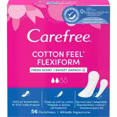 Carefree Cotton Feel Flexiform wkładki higieniczne świeży zapach 56szt Zdrowie i uroda Kosmetyki i akcesoria Pielęgnacja ciała Higiena intymna Środki higieniczne