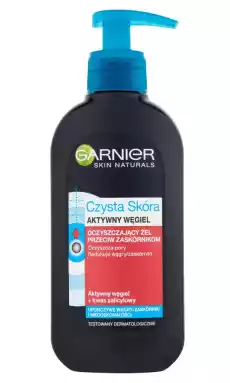 Garnier Czysta Skóra oczyszczający żel przeciw zaskórnikom z aktywnym węglem 200ml Zdrowie i uroda Kosmetyki i akcesoria Pielęgnacja twarzy