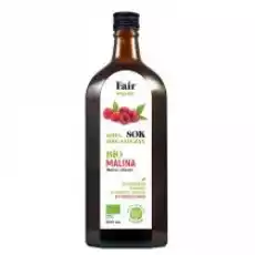 Fair Organic Sok 100 NFC Malina bezpośrednio tłoczony 500 ml Bio Artykuły Spożywcze Napoje