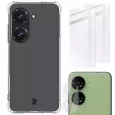 Etui 2x szkło obiektyw Bizon Case Clear Pack do Asus Zenfone 10 przezroczyste Telefony i akcesoria Akcesoria telefoniczne Pokrowce i kabury do telefonów