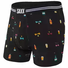 Bokserki męskie szybkoschnące SAXX VIBE Boxer Brief alkohole i muszki czarne Odzież obuwie dodatki Bielizna męska