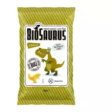 Pieczone Chrupki Kukurydziane o Smaku Serowym Bio 50 g BioSaurus Artykuły Spożywcze