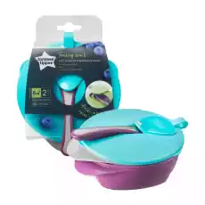 Tommee Tippee Feeding Bowls miseczka z pokrywką i łyżeczką trójkątna podstawa 6m 2szt Dla dziecka Akcesoria dla dzieci