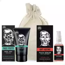 Barber Pro zestaw do pielęgnacji twarzy serum przeciwzmarszczkowe i maseczka z węglem aktywnym Gadżety Zestawy prezentowe