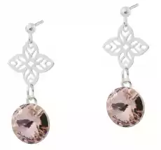 Orientalne kolczyki z rozetami Vintage Rose SWAROVSKI ELEMENTS Biżuteria i zegarki Wyroby jubilerskie Kolczyki szlachetne