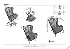 Krzesło rattanowe z poduszką i podłokietnikami Ikaro Dom i ogród Meble Salon Fotele i pufy