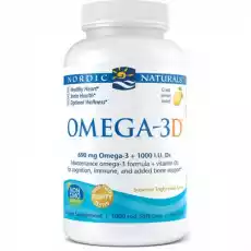 Nordic Naturals Omega3D 690mg Omega 3 witamina D3 1000IU 120 kapsułek miękkich o smaku cytrynowym Sport i rekreacja Odżywki i suplementy