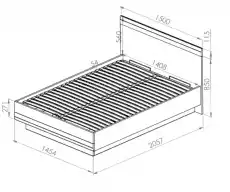 Łóżko Blanco 140x200 cm z drewnianym stelażem Dom i ogród Meble Sypialnia ŁóżkaStelaże