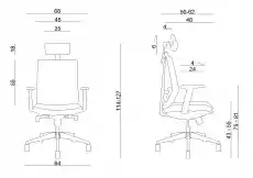 Ergonomiczne krzesło na kółkach z oparciem z siatki Scope Biuro i firma Meble biurowe Fotele i krzesła biurowe