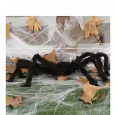 Sztuczny włochaty pająk czarny Halloweenowy 70cm Gadżety Imprezowe Pozostałe