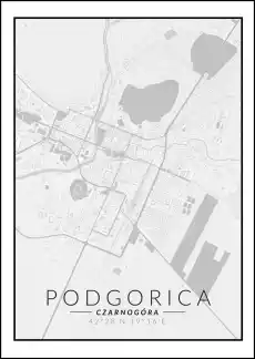 Podgorica mapa czarno biała plakat Wymiar do wyboru 20x30 cm Dom i ogród Wyposażenie wnętrz Dekoracja Obrazy i plakaty