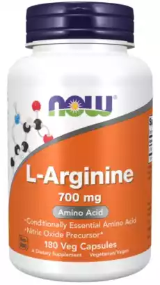 LArginine 180 kaps NOW FOODS Artykuły Spożywcze