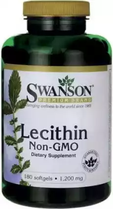 Lecytyna z soi wolna od GMO Lecithin Non GMO 1200mg 180 kapsułek SWANSON Zdrowie i uroda Zdrowie Witaminy minerały suplementy diety