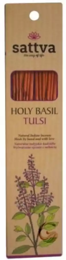 Sattva Naturalne Kadzidła Tulsi Incense 30G Dom i ogród Wyposażenie wnętrz Świece i aromaterapia Kadzidła i podstawki