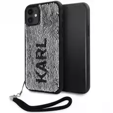 Karl Lagerfeld KLHCN61PSQRKS iPhone 11 Xr 61 srebrnysilver hardcase Sequins Cord Telefony i akcesoria Akcesoria telefoniczne Etui