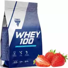 Trec Whey 100 białko WPC 700g o smaku truskawkowym Sport i rekreacja Odżywki i suplementy