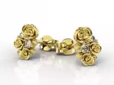 Kolczyki z żółtego złota z diamentami 006 ct wzór APK39ZSZT Biżuteria i zegarki Wyroby jubilerskie Kolczyki szlachetne