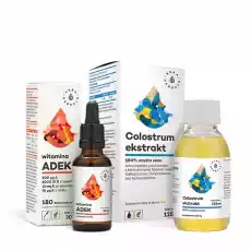 Aura Herbals Zestaw Witamina ADEK Colostrum Ekstrakt 100 Sport i rekreacja Odżywki i suplementy