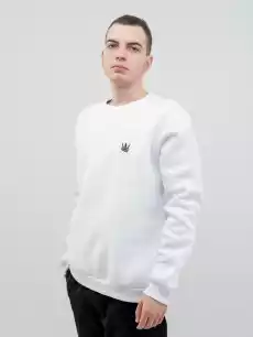 Bluza Bez Kaptura Męska Biała Jigga Wear Mini Print Logo Odzież obuwie dodatki Odzież męska Bluzy męskie