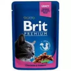 Brit Premium cat adult kurczak indyk karma mokra dla kotów 100 g Dom i ogród Artykuły zoologiczne Koty