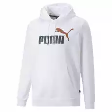 Bluza z kapturem męska Puma ESS COL BIG LOGO FL biała 58676457 Odzież obuwie dodatki Bluzy i swetry