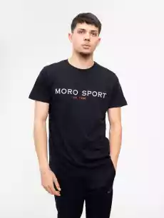 TShirt Z Nadrukiem Męski Czarny Moro Sport Name Logo Odzież obuwie dodatki Odzież męska Koszulki męskie