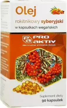 Olej rokitnikowy syberyjski 90 kapsułek Pro Aktiv Zdrowie i uroda Zdrowie Witaminy minerały suplementy diety