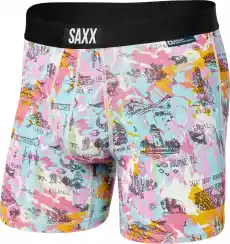 Bokserki męskie szybkoschnące SAXX VIBE Boxer Brief Parki Narodowe różowy Odzież obuwie dodatki Bielizna męska