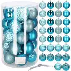 Bombki choinkowe 30 szt 8 cm niebieskie ozdoby na choinkę dekoracje Dom i ogród Wyposażenie wnętrz Dekoracja Ozdoby świąteczne